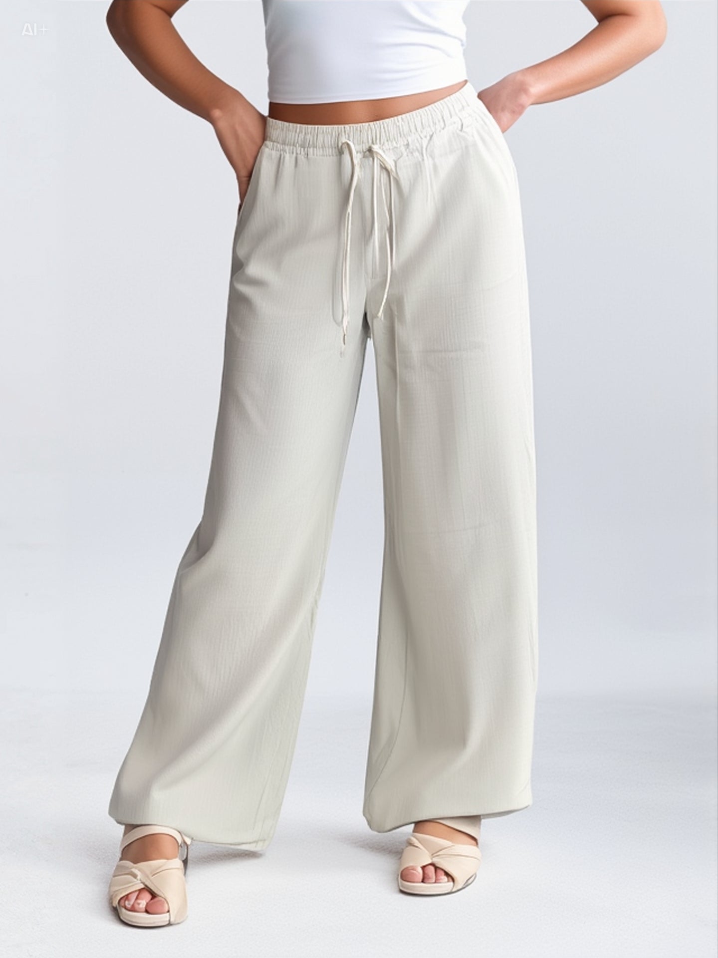 Outerwear Straight Linen Trouser