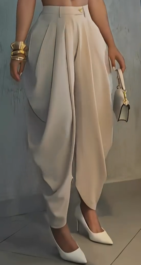 High Waist Loose Ruched Pants